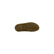 Braune Gummisohle mit strukturiertem Profil, Dr. Martens Herren-Lederpantoffeln in Beige mit runder, offener Zehenpartie