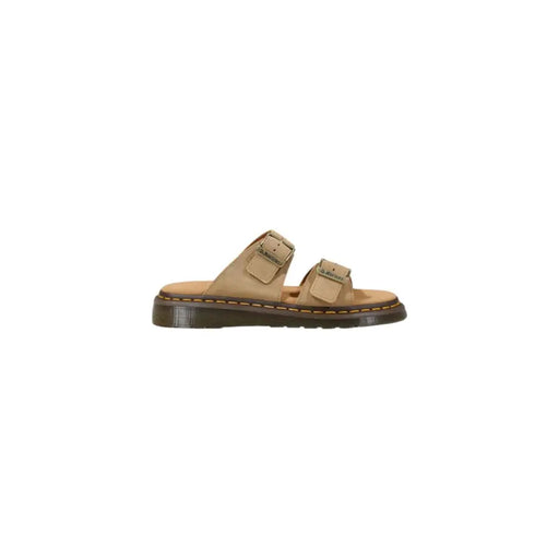 Dr. Martens Herren-Lederpantoffeln in Beige mit hellbraunem Leder-Obermaterial und rundem, offenem Zehenbereich 41083200