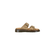 Dr martens men leather slippers in beige with tan leather upper and round open toe design 41083200