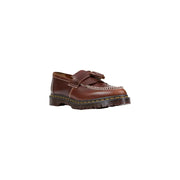 Dr. Martens Herren-Mokassin, brauner Leder-Quastenloafer mit weißen Ziernähten und dicker Gummisohle, Frühlings- und Sommerschuhe