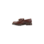 Dr. Martens Herren-Mokassin, brauner Leder-Quasten-Loafer mit gelben Ziernähten und dicker Gummisohle, Frühlings- und Sommerschuhe