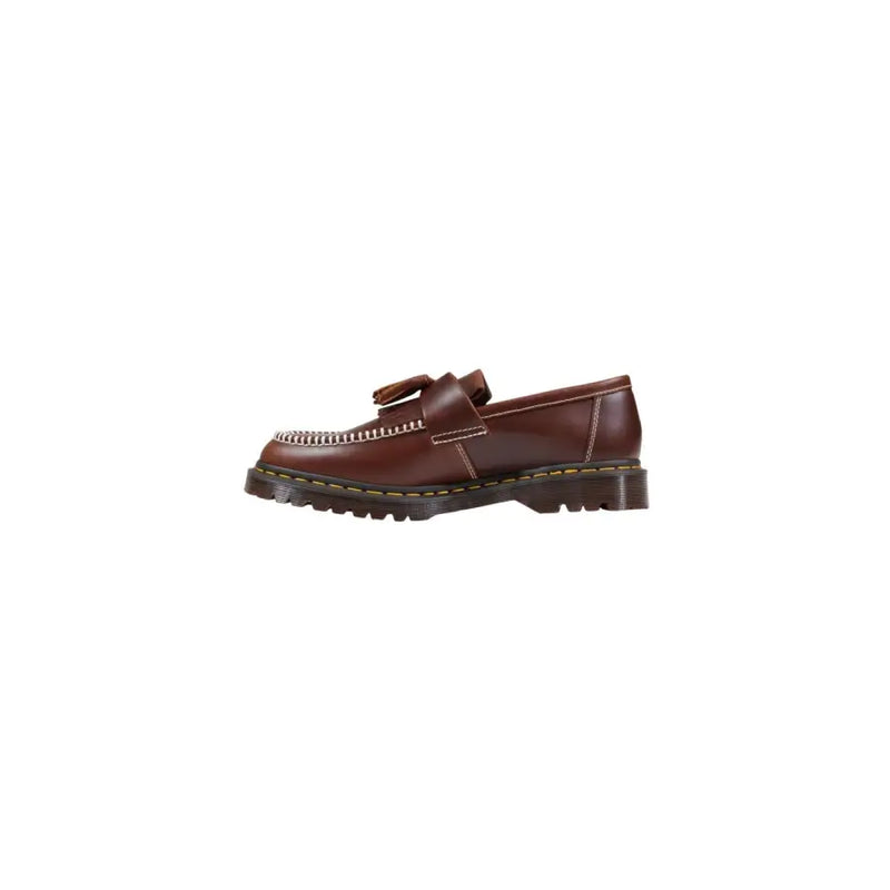 Dr. Martens Herren-Mokassin, brauner Leder-Quasten-Loafer mit gelben Ziernähten und dicker Gummisohle, Frühlings- und Sommerschuhe