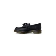 Dr. Martens black leather tassel loafer with yellow stitching