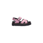 Dr martens women sandals pink leather voss II with black buckles and chunky platform sole