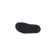 Black rubber sole with textured ribbed pattern and small logo on pink leather dr martens women sandals voss ii buckle