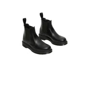 Dr. Martens womens black leather Chelsea boots with rubber soles