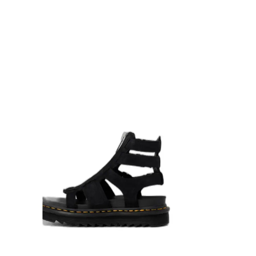 
                      
                        Close-up of Dr. Martens women sandals in black displayed on white background
                      
                    