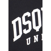 Schwarze dsquared2 Baumwolle t-shirt mit auffälliger, weißer Bogenschrift auf der Vorderseite für lässige Kleidung