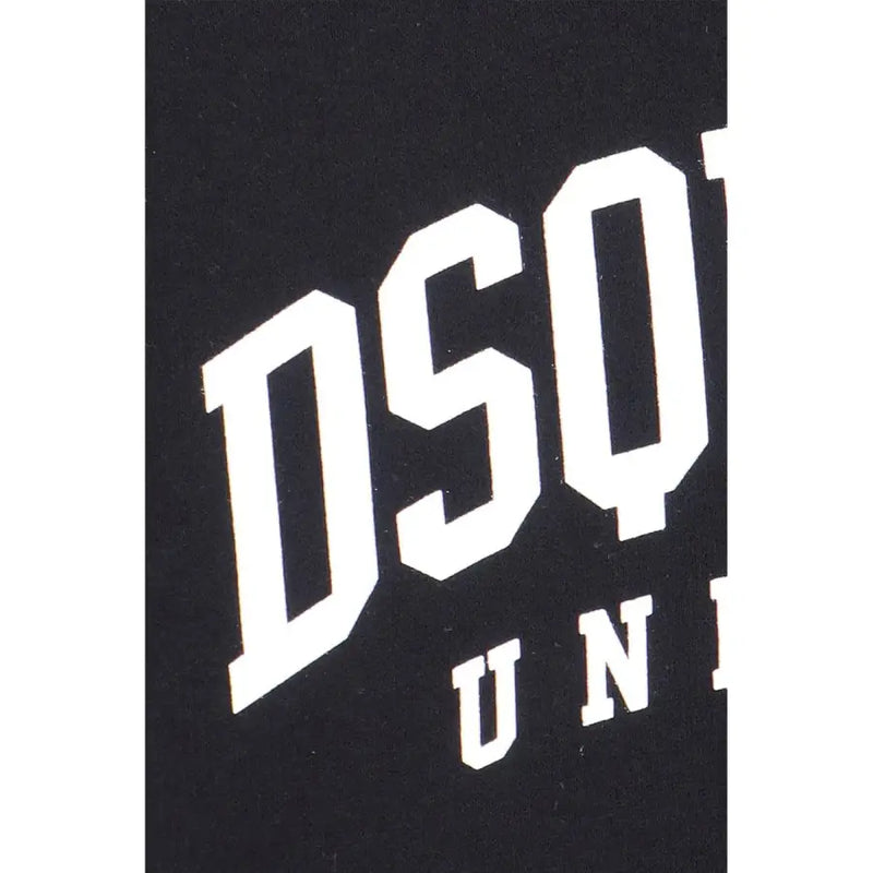 Schwarze dsquared2 Baumwolle t-shirt mit auffälliger, weißer Bogenschrift auf der Vorderseite für lässige Kleidung