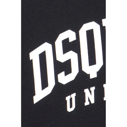 Schwarze dsquared2 Baumwolle t-shirt mit auffälliger, weißer Bogenschrift auf der Vorderseite für lässige Kleidung