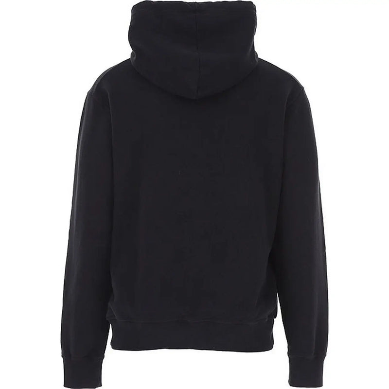 Dsquared Schwarzer Herren-Kapuzenpullover aus Baumwolle mit Print, weichem, glattem Stoff und gerippten Bündchen für angenehmen Tragekomfort