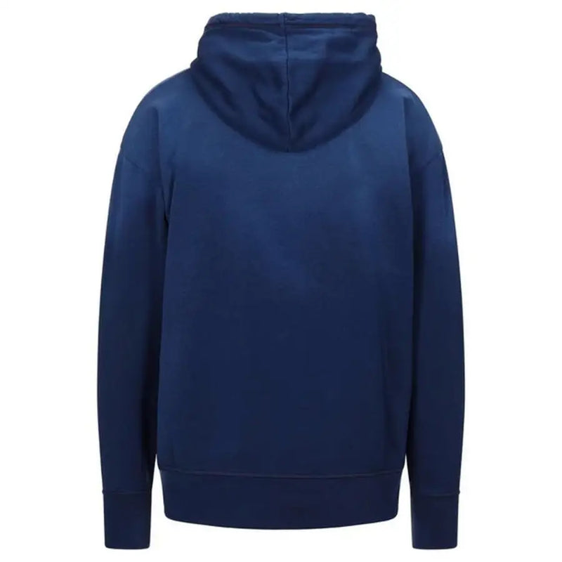 Marineblauer Kapuzenpullover aus Baumwolle mit gerippten Bündchen und Saum von Dsquared Herren Blue Print Kollektion