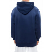 Marineblauer Oversize-Baumwollhoodie mit lockerer Passform und gerippten Bündchen und Saum von Dsquared Herren Blue Print Kollektion