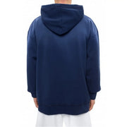 Navy blue oversized cotton hoodie with relaxed fit and ribbed cuffs and hem from Dsquared men blue print collection