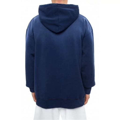 Navy blue oversized cotton hoodie with relaxed fit and ribbed cuffs and hem from Dsquared men blue print collection