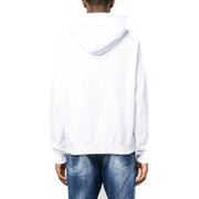 Weißer Baumwoll-Hoodie von Dsquared für Herren mit klarem, minimalistischem Design und Kapuze.