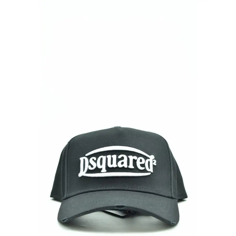 Dsquared2 black baseball cap with white logo.