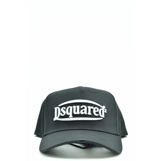 Dsquared2 black baseball cap with white logo.