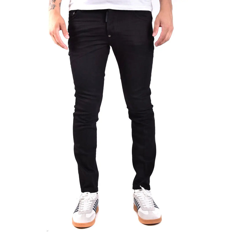 Dsquared2 Herrenjeans in Schwarz mit schmaler Passform und dezenten Ziernähten, Vorderansicht