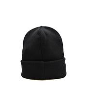 Schwarze dsquared2 Herren-Wollstrickmütze mit umgeschlagenem Bündchen und Logoprint für Herbst und Winter