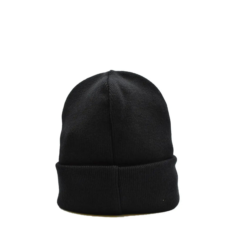 Schwarze dsquared2 Herren-Wollstrickmütze mit umgeschlagenem Bündchen und Logoprint für Herbst und Winter