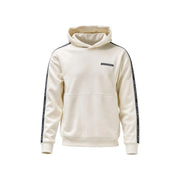 Ea7 Beigefarbener Herren-Hoodie aus Baumwolle mit cremefarbenen und schwarzen EA7 Emporio Armani Branding-Streifen an den Ärmeln