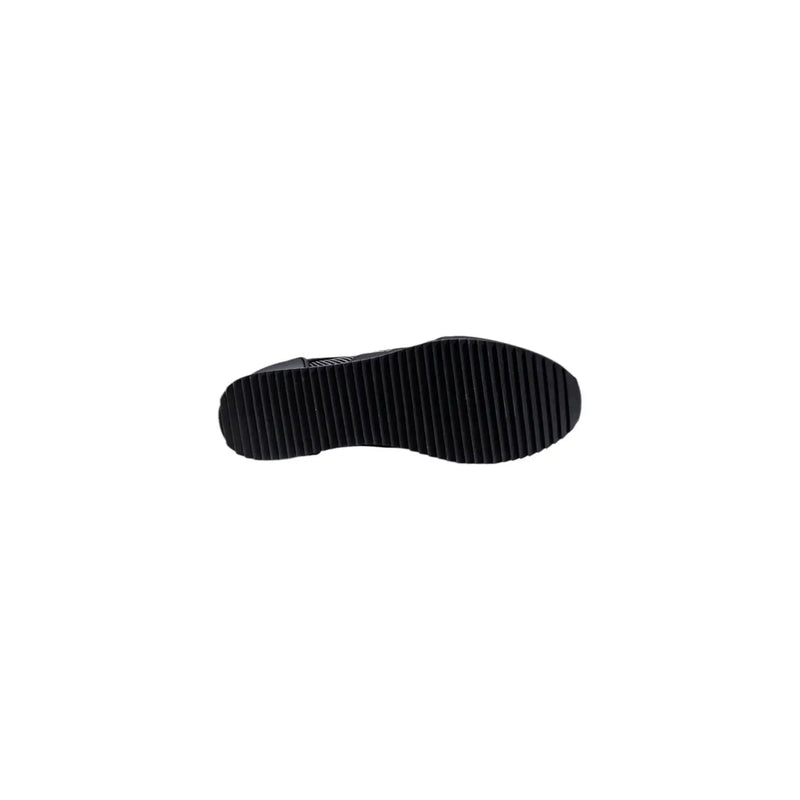 Ea7 Schwarze Herren-Sneaker aus Polyamid zum Hineinschlüpfen mit schwarzer Gummisohle und geripptem Profil, Ansicht von der Rückseite