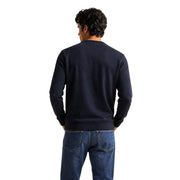 Ea7 Herren-Sweatshirt aus marineblauer Baumwolle mit Rundhalsausschnitt, normale Passform, geeignet für Freizeitkleidung