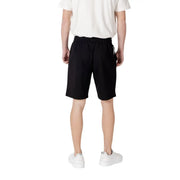 Ea7 men black athletic shorts with drawstring waistband and side pockets designed for comfortable activewear