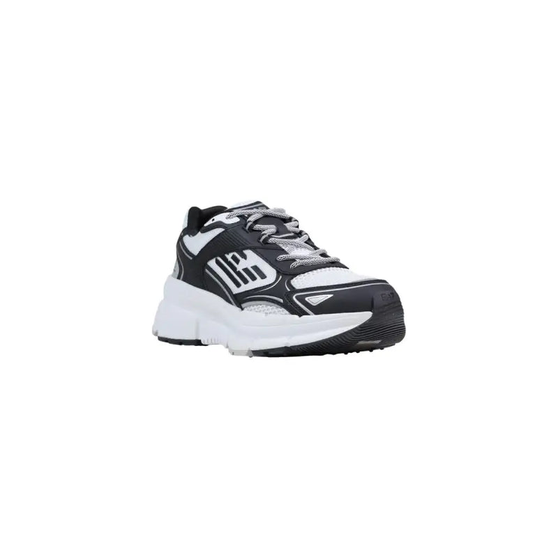 Ea7 Schwarze Herren-Sneaker aus Polyester mit Schnürung und klobigem Design sowie Mesh- und Synthetik-Overlays.