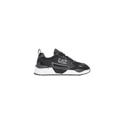 Ea7 Schwarze Herren-Sneaker mit klobiger Sohle und Mesh-Obermaterial aus Polyurethan – Freizeitschuhe