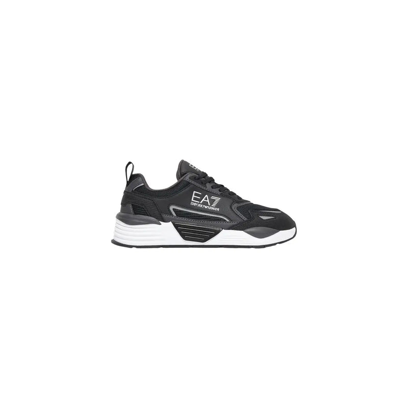 Ea7 Schwarze Herren-Sneaker mit klobiger Sohle und Mesh-Obermaterial aus Polyurethan – Freizeitschuhe