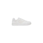 Ea7 Herren-Sneaker schwarz niedrigtop Freizeitschuhe aus Polyurethan-Material mit dezentem, geprägtem Markenlogo an der Seite