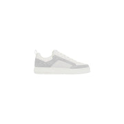 Ea7 Herren-Sneaker aus weißem und hellgrauem Wildleder mit schlichtem, minimalistischem Design für den Alltag