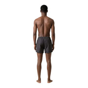Dunkelgraue, leichte ea7 Herren-Badehose mit elastischem Bund aus schwarzem Polyester und Taschen