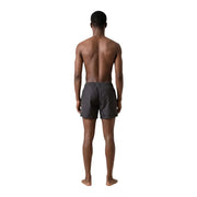 Dark gray lightweight ea7 men swimwear swim trunks with elastic waistband made of black polyester with pockets