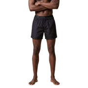 Black ea7 emporio armani swim trunks with drawstring waistband polyester fabric and subtle brand logo with pockets