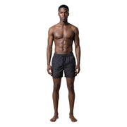 Ea7 Schwarze Herren-Badeshorts aus Polyester mit Taschen, dunkel gemustert und mit dezentem, aufwendigem Design