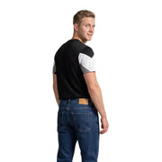 Ea7 Männer t-shirt Kurzarmshirt in Schwarz-Weiß-Farbblockdesign mit elegantem, modernem Design aus weichem Baumwollstoff