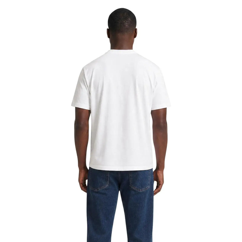 Ea7 Weißes Herren-T-Shirt aus Baumwolle in klassischer Passform mit schlichtem Rundhalsausschnitt und kurzen Ärmeln aus atmungsaktivem Baumwollgewebe