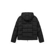 Ea7 Schwarze Steppjacke für Herren mit Kapuze, Vorderansicht