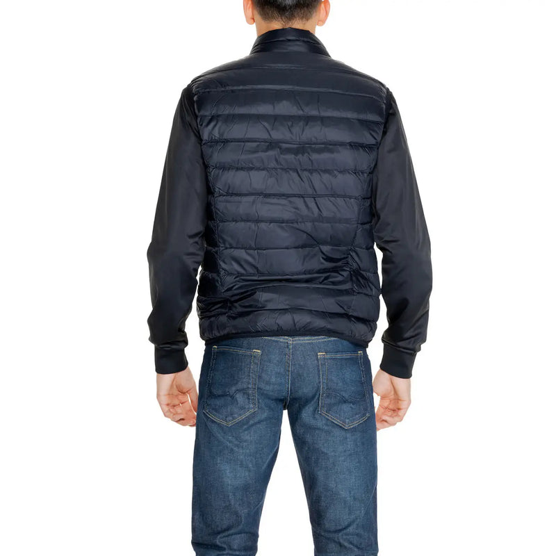 EA7 Steppjacke, schwarze Steppweste für Herren mit modernem Design, Vorderansicht
