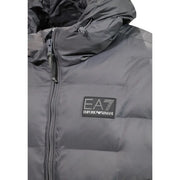 Ea7 Steppjacke für Herren in Dunkelgrau mit Steppmuster und Emporio Armani Logo-Patch (Vorderansicht)