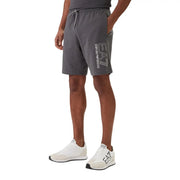 Ea7 graue Herrenshorts mit weißem Logo an der Seite, Vorderansicht