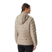 Ea7 Beige gesteppte Damen-Winterjacke aus Polyester mit Kapuze, geeignet für kaltes Wetter