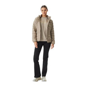 EA7 Damen-Winterjacke aus beigefarbenem Polyester mit gestepptem Daunen-Design, hohem Kragen und modernem Stil