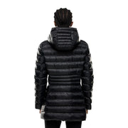 Ea7 Schwarze Damen-Winterjacke aus Polyester mit Kapuze, Steppdesign und Daunenjacke für kaltes Wetter
