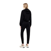 EA7 Damen-Baumwoll-Sweatshirt in Schwarz und passende Jogginghose – Set für den Herbst