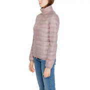 Ea7 Damen-Steppjacke mit Rollkragen und Reißverschluss, rosa, aus Polyamid, mit hohem Kragen und Reißverschluss