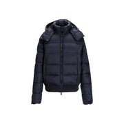 Ea7 Schwarze Damen-Winterjacke aus Polyester mit Kapuze, Steppdesign und Reißverschluss